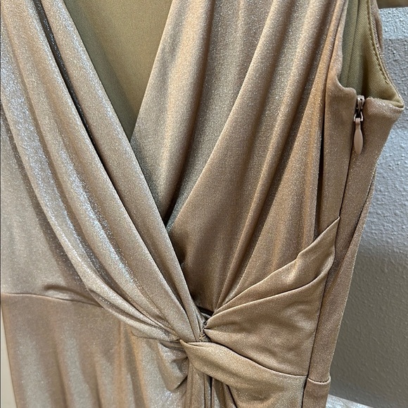 Boston Proper Elegant Gold Sleeveless Knot Dress - Picture 5 of 7